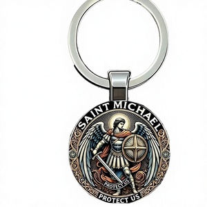 Llavero de Vitral San Miguel Defensor para Hombre, de Aleación Metálica Ligera, Ecológico, Moderno, Sencillo, Joyería de Aniversario - Product Image 3