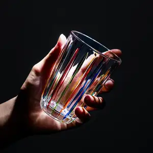 Copo de vidro transparente para café e água, logotipo personalizado em branco reutilizável exclusivo 450ml 16oz