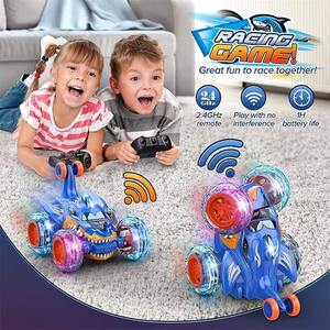 Fábrica al por mayor Venta caliente Shark Design 360 Rotating 2,4 GHz RC Control Car Toy Off Road Toy Car RC Stunt Car con luz <span class=keywords><strong>de</strong></span> rueda - Product Image 2