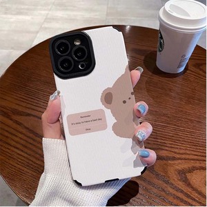Mignon Ours Rose Impression Souple TPU En Cuir Artificiel Housse de Téléphone Portable pour Iphone 7 8 X Xr Xs 11 12 13 14 15 16 17 Pro Max - Product Image 1