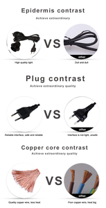 Cable de repuesto para lámpara de sal E27 con interruptor regulador de intensidad, enchufe europeo de 2 pines y clip de mariposa - Product Image 3