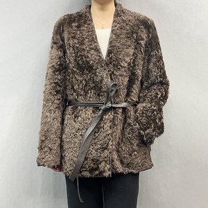 Nuovo <span class=keywords><strong>Cappotto</strong></span> di Lana e <span class=keywords><strong>Pelliccia</strong></span> di Alta Qualità, Invernale, Lussuoso, Caldo, Spesso, con <span class=keywords><strong>Collo</strong></span> a V e Cintura, Elegante, alla Moda, Lunghezza Media, Giacca in Vera <span class=keywords><strong>Pelliccia</strong></span> di Montone per <span class=keywords><strong>Donna</strong></span> - Product Image 2