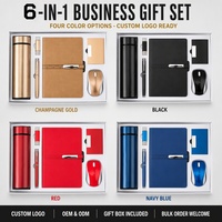 Ensemble cadeau promotionnel WD personnalisé avec logo 6 en 1 : gourde, batterie externe, parapluie, articles promotionnels d'entreprise en gros