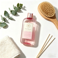 Bouteille plate en PET rose doré de luxe de 250 ml avec bouchon à disque pour shampoing, lotion, huile corporelle, emballage cosmétique esthétique minimaliste