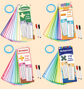 Toán Học Nhân Học thẻ Flashcards bảng nhân 3-9 tuổi trẻ em số học thực hành hỗ trợ giảng dạy - Product Image 1