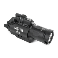 Lampe torche tactique IR LED haute puissance WADSN 2025 avec pointeur laser IR rouge pour aventures en plein air et entraînement Modèle WD04117-BK-NO