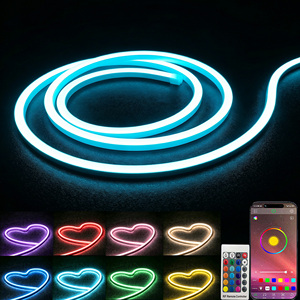Tira de Luz LED de Neón de Silicona Flexible Inteligente, 12-24V IP67 Impermeable, WiFi Integrado, Control por Aplicación y Control Remoto, Luz de Tubo de Neón RGB - Product Image 1