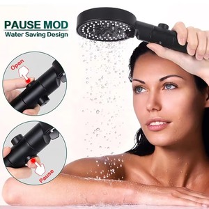Superhome Accessoires de salle de bain Pommeau de douche à main 6 modes réglable haute pression économie d'eau arrêt à une touche massage chromé - Product Image 4