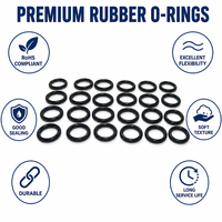 Joint torique en caoutchouc (silicone, NBR, FKM, EPDM) durable, résistant à l'usure, certifié ROHS pour soupape hydraulique et pneumatique, noir, découpé