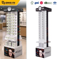 Support de présentation en carton écologique double face pour lunettes de vue et de soleil, présentoir de sol en carton ondulé pour magasin de détail, montage facile