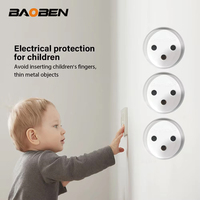 BAOBEN Prise murale en acier inoxydable noir, norme israélienne, avec USB Type C à charge rapide, interrupteur d'éclairage, TV satellite, Tel, CAT5, CAT6