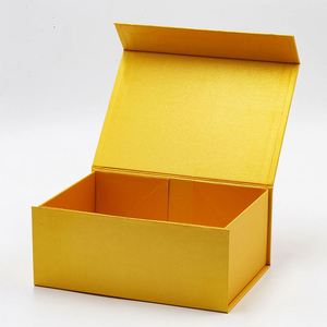 Caja de Regalo Rígida de Cartón Dorado con Solapa Magnética Plegable de Tamaño Profundo A5, Venta al por Mayor - Product Image 3
