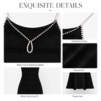 Robe longue côtelée noire personnalisée pour femme, col en V, sans manches, OEM ODM