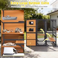 Grande enclos pour chat en bois, résistant aux intempéries, durable, spacieux, avec plateformes de repos, indestructible, pour chats errants