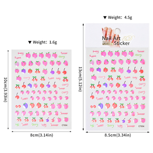 4 pièces/sac Kawaii bouche monstre ongles autocollants mignon gelée drôle <span class=keywords><strong>Expression</strong></span> décalcomanies curseur bricolage ongles décoration ongles autocollants - Product Image 6