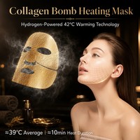 Masque chauffant Collagen Bomb 42 ℃   Masque auto-chauffant hydratant et éclaircissant anti-âge à la feuille d'or, fournisseur en gros OEM sous marque privée