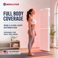 BONLITER Panneau de luminothérapie rouge pour tout le corps 2400W 480 LED 5 longueurs d'onde Stock entrepôt USA