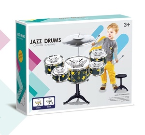 Star Yellow Jazz <b>Drum</b> Set with Cymbal Drumsticks Adjustable Stool Percussion Instrument - Product Image 3