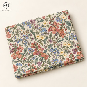 Vintage Blumenmuster Baumwoll-Voile-Stoff mit Vergissmeinnicht-Print, Leichter Baumwoll-Popeline für Schneiderei - Product Image 2