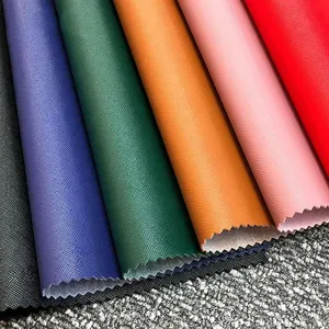 Lembar Kulit Imitasi Pola Silang PVC untuk Tas atau Sepatu