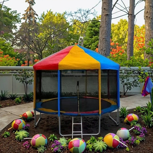 6FT-16ft ngoài trời sân gia đình trẻ em lớn nhảy Vòng ngoài trời Trampoline công viên với mái nhà cho trẻ em vui chơi giải trí - Product Image 6