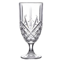 Verre à pied vintage transparent 470 ml, épais, pour vin et desserts, rond, fabriqué à la machine, idéal pour les fêtes