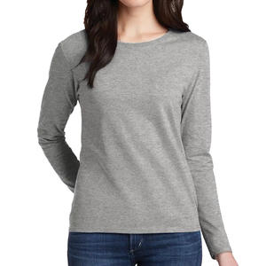 Elegante Camiseta básica de manga larga con cuello redondo Material de algodón Traje informal Ideal para el trabajo en casa o actividades al aire libre Ropa - Product Image 6