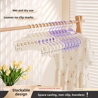 Multifunktionale Kunststoff-Hosenbügel mit Clips, Kleiderbügel für Zuhause, Kleiderschrank, rutschfest, nicht abfärbend, JK-Style, für Röcke