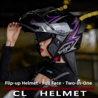Casque de moto intégral modulaire certifié DOT ECE, léger, en ABS, double visière, fermeture double D, toutes saisons
