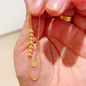 Xinfly Au750 18k Gold Cat Eye Letter Charm Bead <b>Rope</b> <b>Chain</b> Bracelet for Woman - Product Image 2