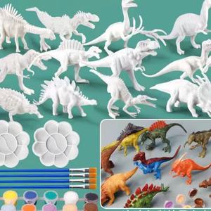Zige Global Jurassic DIY Muñeco de Dinosaurio Blanco para Decoración del Hogar, Juguete Modelo de Acción con Pinturas, Diseño Fluido Violento y Sombrio, Regalo - Product Image 2