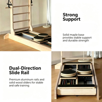 Lit de Pilates réglable bidirectionnel avec cadre en bois d'érable pour Reformer, idéal pour studio de Pilates commercial et salle de sport