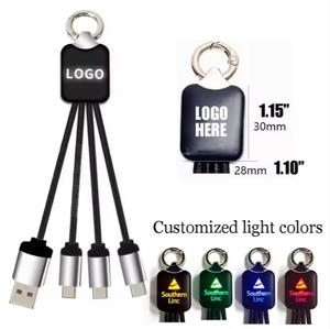 Porte-clés personnalisé avec logo, câble USB 3 en 1, LED - Product Image 5