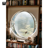Ventanas Pivotantes Redondas Modernas de Aluminio con Vidrio Acanalado 360 °   Ventanas Circulares de Vidrio Templado con Diseño Giratorio Georgia