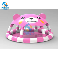Abri de piscine gonflable commercial pour enfants, thème dessin animé, en PVC 0.9, auvent de sol, pour locations événementielles, taille et couleur personnalisables