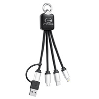 Câble de charge USB personnalisé avec logo lumineux, en ABS tressé durable, porte-clés, cadeaux promotionnels personnalisables pour l'électronique grand public