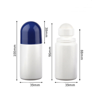 Envase de Plástico Blanco con Rodillo para <span class=keywords><strong>Desodorante</strong></span> Cosmético en Barra de 50g 50ml 1.7oz, Botella Roll-on para <span class=keywords><strong>Antitranspirante</strong></span> y Perfume con Tapa Azul - Product Image 5