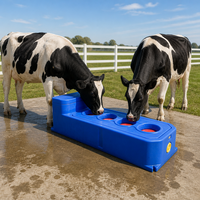 Abreuvoir isolé pour bétail de 1,7 m, 4 positions d'abreuvement, chauffage intégré de 600 W pour veau, mouton, chèvre, ferme