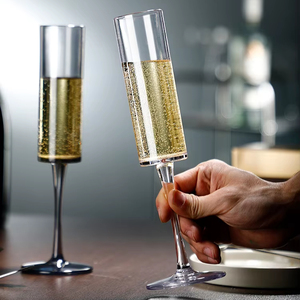 Flûte à <span class=keywords><strong>champagne</strong></span> moderne en cristal sans plomb, verre à vin mousseux à paroi droite, coupe à toasts pour mariage - Product Image 2