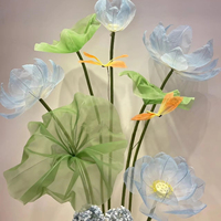 Vente chaude Soie Lotus Fleurs Artificielles Groupe Pour Fenêtre Affichage De Mariage Décoration Fond Décoration De La Maison Photographie Props