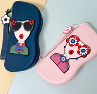 Pochette de rangement pour lunettes de soleil, sac de rangement portable, étui à lunettes, pochette en silicone antichoc, peut être accrochée, étanche