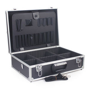 Caja de Herramientas de aluminio portátil para el hogar, almacenamiento multifuncional de mantenimiento de <span class=keywords><strong>electricista</strong></span>, maleta para vino - Product Image 1
