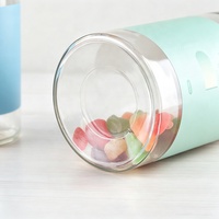 Pot de conservation en verre rond de qualité alimentaire, grand volume 32oz 1000ml, pour bonbons et gommes, avec large ouverture et couvercle à vis en plastique, vente en gros