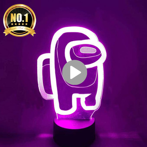 Mesa de café decoración del Led Sensor lámpara entre nosotros la noche de juego de luz de neón 7 cambio de Color 3D Luz - Product Image 1