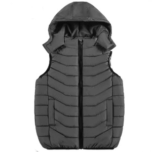 <span class=keywords><strong>Gilet</strong></span> épais en polyester pour garçons, nouvelle collection Printemps-Automne-Hiver 2026, avec capuche amovible, fermeture éclair, couleur unie - Product Image 3