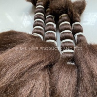 Extensions de cheveux de yack 2026, 100% poils de queue de yack vierges, cheveux d'animaux teints en brun, 18''-20''