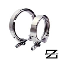Kit de colliers de serrage double en V à dégagement rapide, poli miroir, en acier inoxydable SS304, sur mesure OEM, pour tuyau d'échappement turbo de 3,0 pouces, robustes