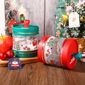 2024 New Cylinder <strong>Christmas</strong> Transparent <strong>Gift</strong> Box Packaging <strong>Christmas</strong> Eve Candy Box <strong>Wholesale</strong> - Product Image 2