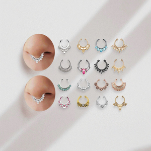 Faux <span class=keywords><strong>piercing</strong></span> de septum pour femme, anneau de nez, <span class=keywords><strong>bijoux</strong></span> de corps tendance, acier inoxydable, faux <span class=keywords><strong>piercing</strong></span>, <span class=keywords><strong>bijoux</strong></span> de nez indien - Product Image 2