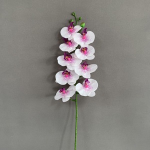 G-26020404 Vente en gros d'orchidées artificielles Phalaenopsis bleues à 9 têtes, tige unique, toucher réel, orchidée blanche, décoration de mariage - Product Image 4
